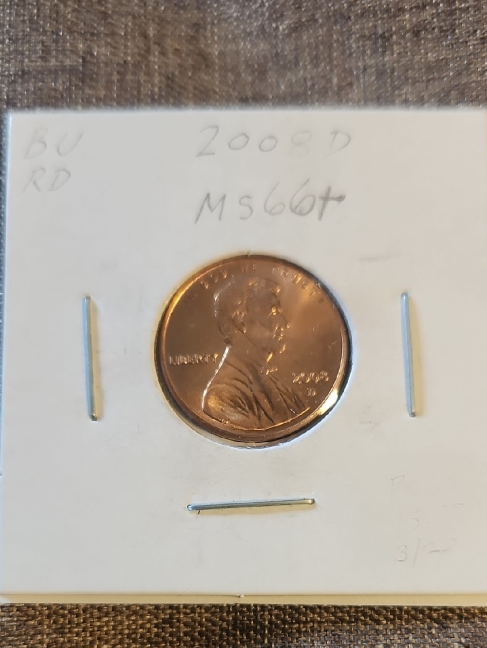 2008 D Lincoln Cent in Flip - Copper Tone